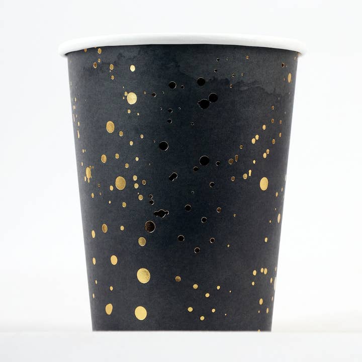 Goldstaub-Kollektion – Schwarze Goldstaub-Becher | Joy Ladder Premium Partyware für den Großhandel von Joy Ladder LLC