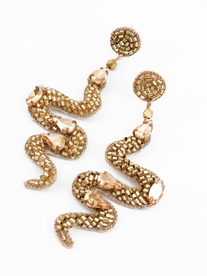GOLD SNAKE EARRINGS for wholesale by My Doris