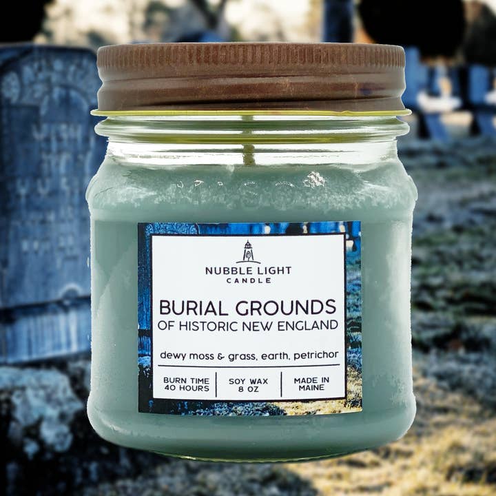 Nubble Light Candle - Wholesale Jar/filled candle - Burial Grounds 8oz. Scented Soy Candle1