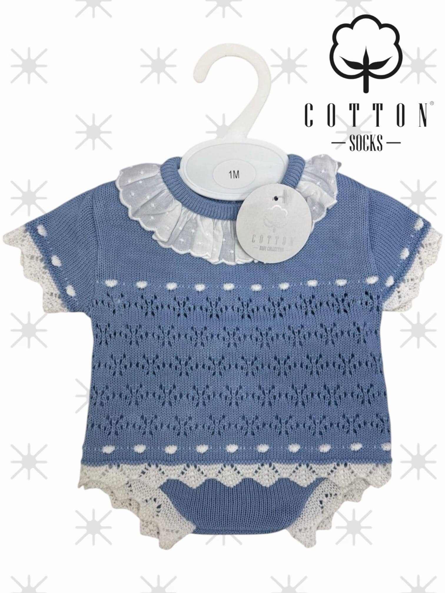 Cotton Socks - Wholesale Clothing Set - Baby - 340/1 Perlé Knit Set 2 pieces (Spring / Summer)3