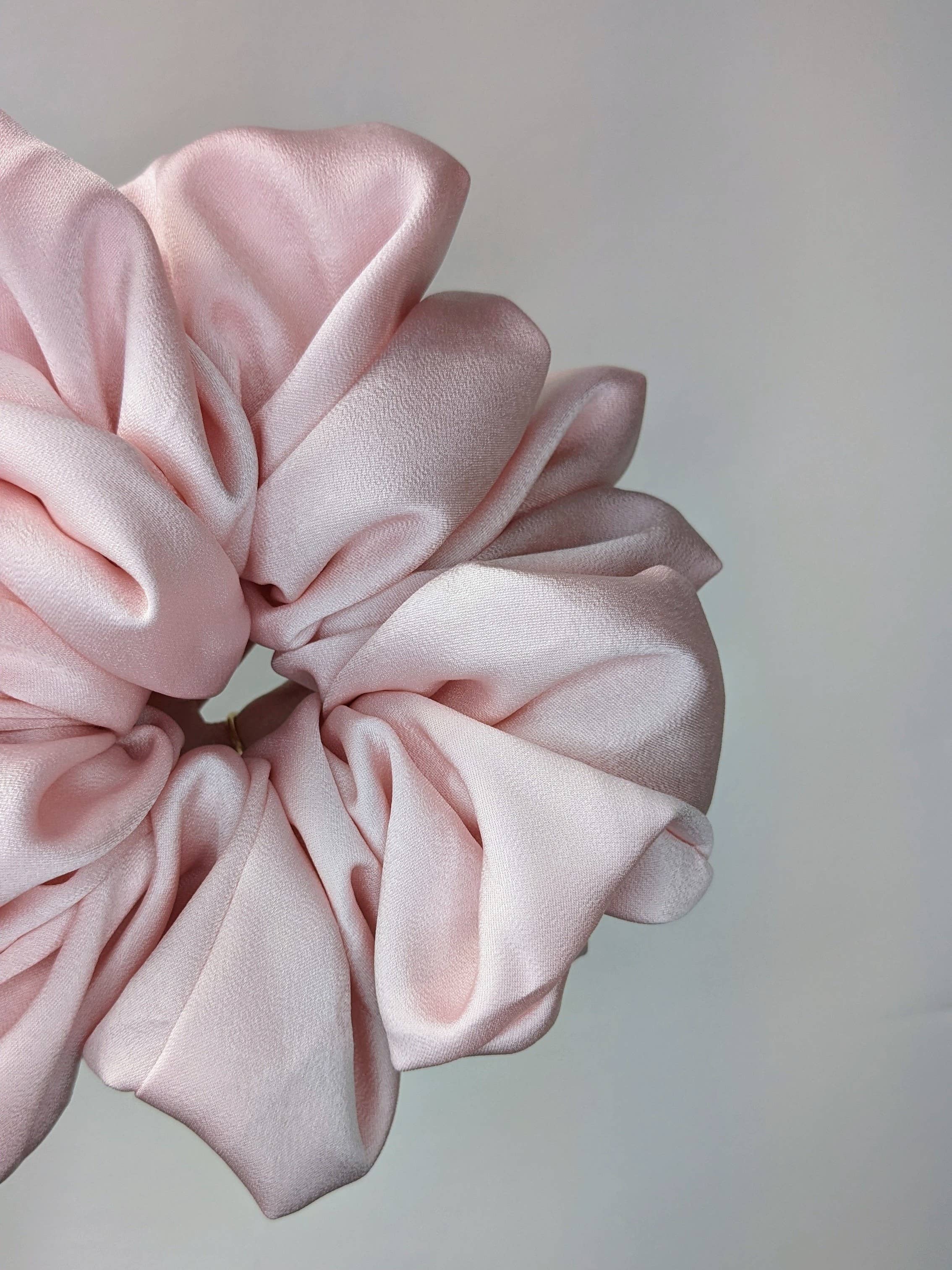 Janzy - Wholesale Scrunchie - Women's - Love Letter Pink Silk Oversized Scrunchie2