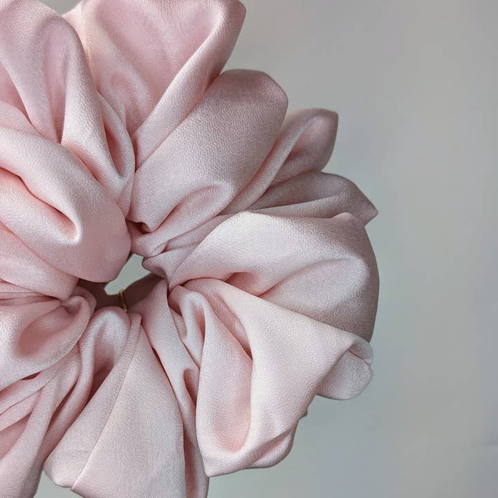 Janzy - Wholesale Scrunchie - Women's - Love Letter Pink Silk Oversized Scrunchie2