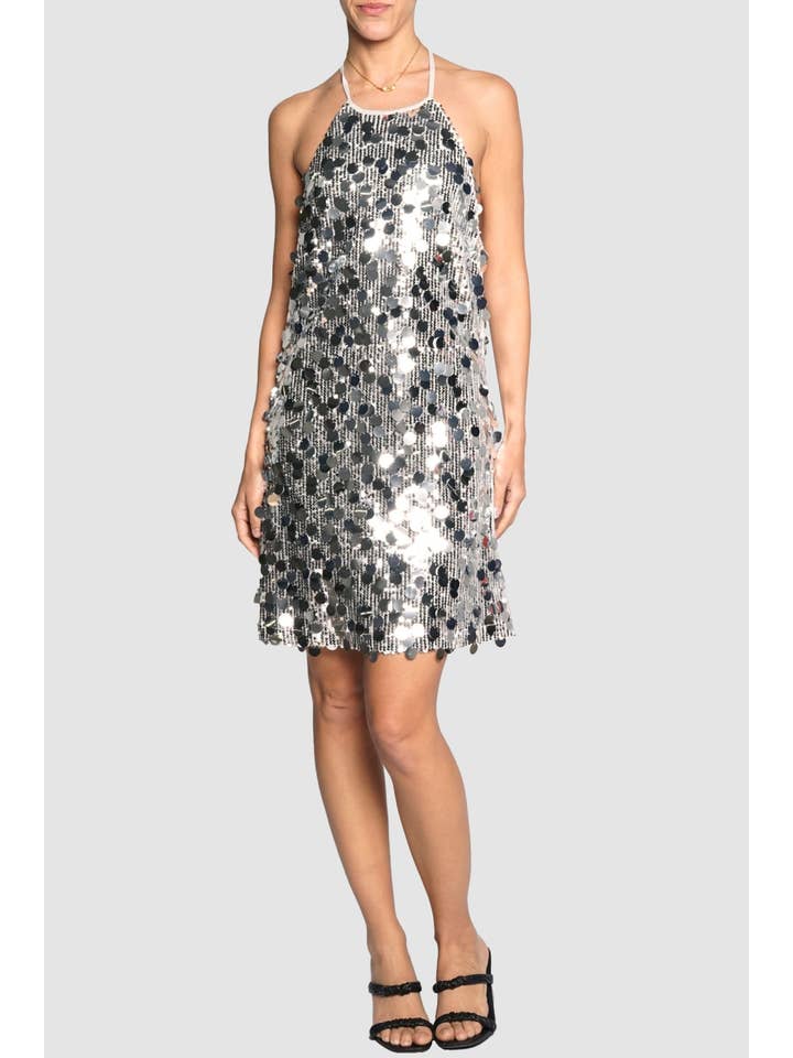 Sans Souci - Wholesale Dress - Women's - UNEVEN SEQUINS HALTER MINI DRESS8