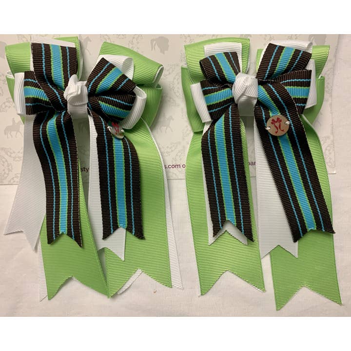 Tiffany Lime PonyTail Bows for wholesale by PonyTail Bows