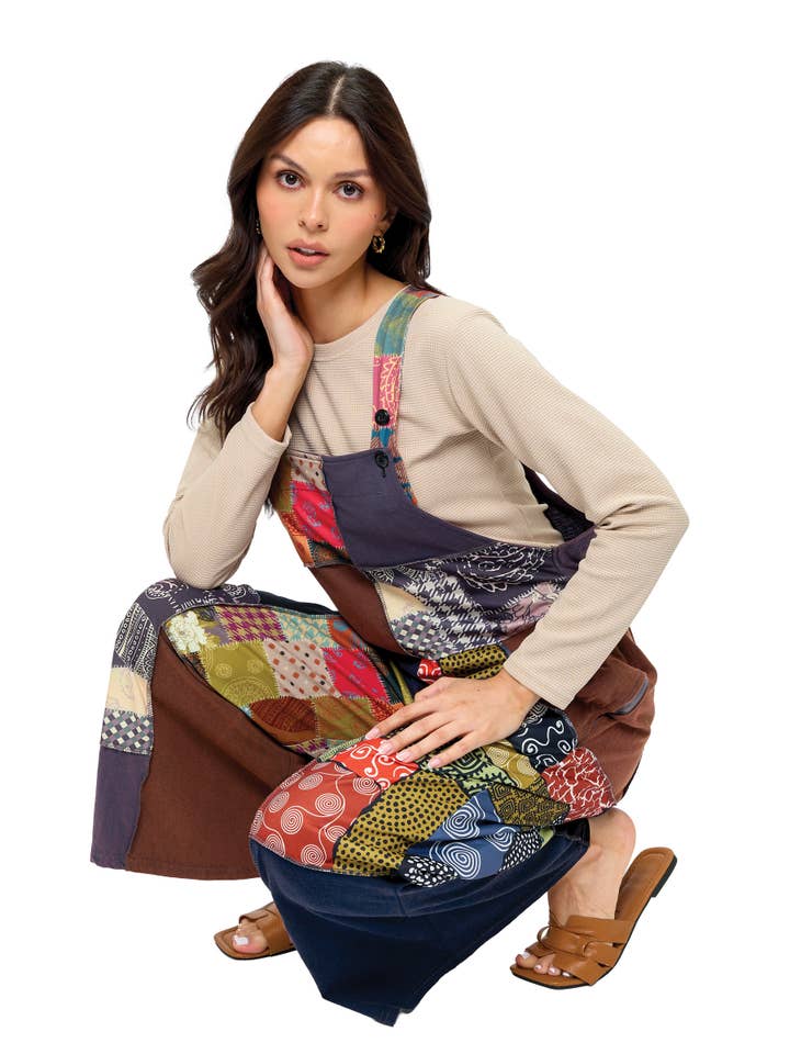 Multi Overall Boho Floral Patchwork Print for wholesale on Faire2