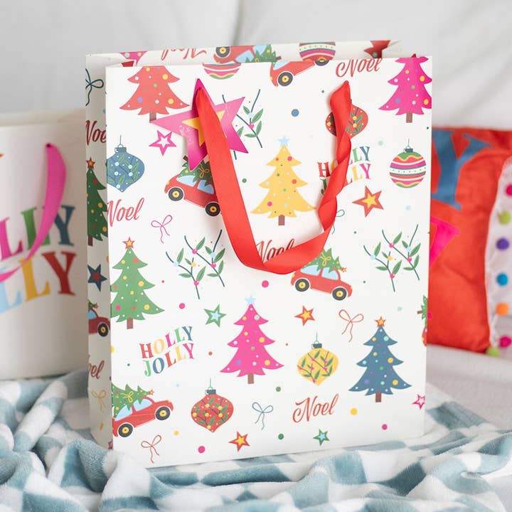 Nostalgic Christmas Print Gift Bag 23cm for wholesale by WONDER IMPORTS AUSTRALIA