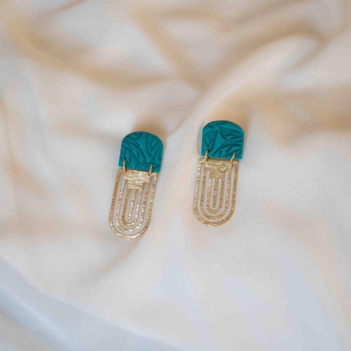 DUESTELLE ITALIA – Engroshandel Hængeøreringe og creoløreringe – Art deco øreringe i polymer ler med 18k guldbelagte komponenter5