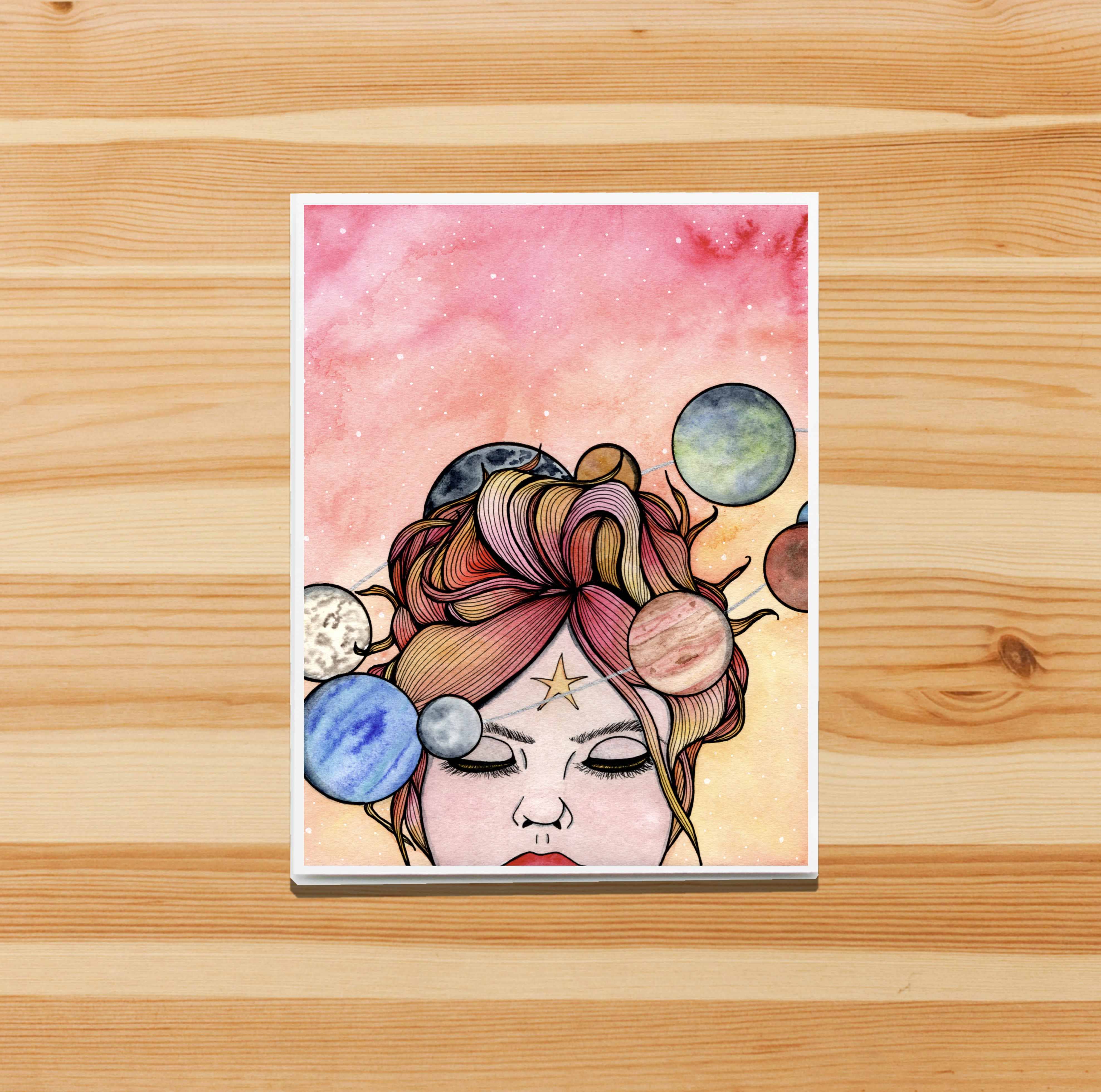 PinkPolish Design - Wholesale Stationery/Notecard Set - "Orbit" Handmade Notecard3
