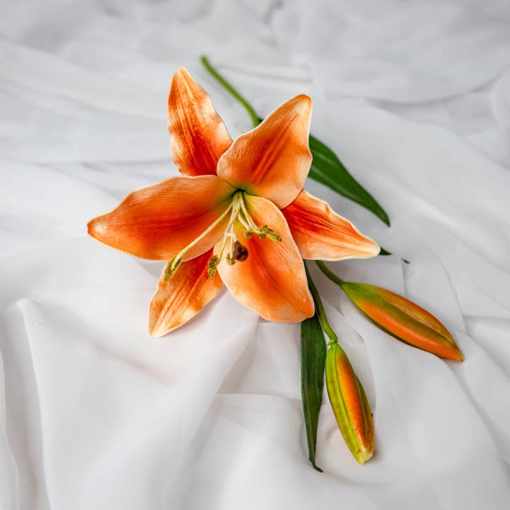 Realistic Artificial Flowers – wholesale Artificial flowers – Orange Asiatic Lily Small
