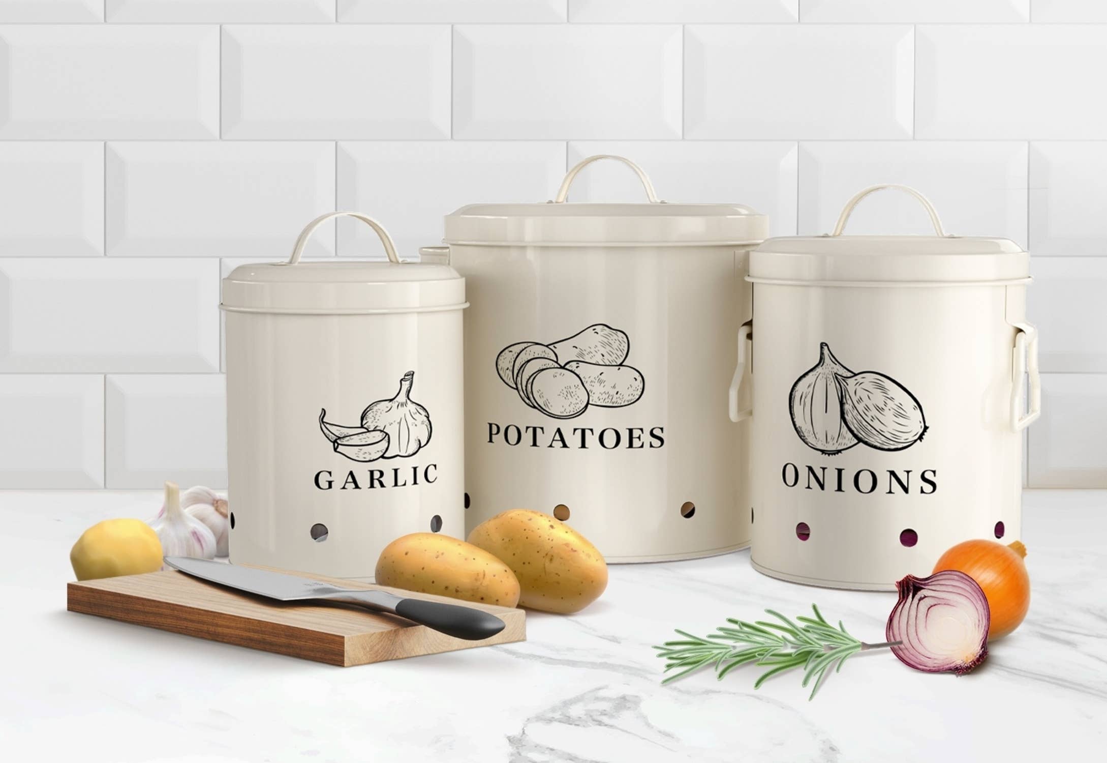 Kook - Wholesale Canister Set - Kook Potato, Onion & Garlic Storage Canisters, Set of 39