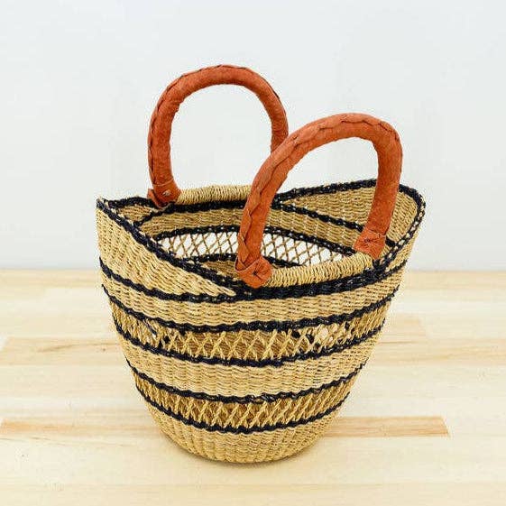 Multi Colored U-Shopper Tote Basket Bag, Small for wholesale on Faire2