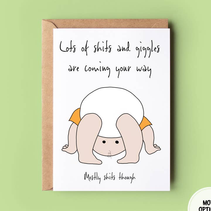 Wonky Cards - Wholesale Baby Card - Shits and Giggles0