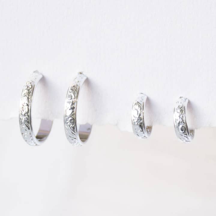 Aros Florales de Plata de Ley para venta al por mayor de Kaju Creations