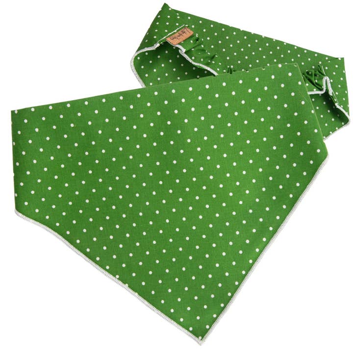 Grünes Tupfen-Haargummi-Hundebandana für den Großhandel von Life for Pawz