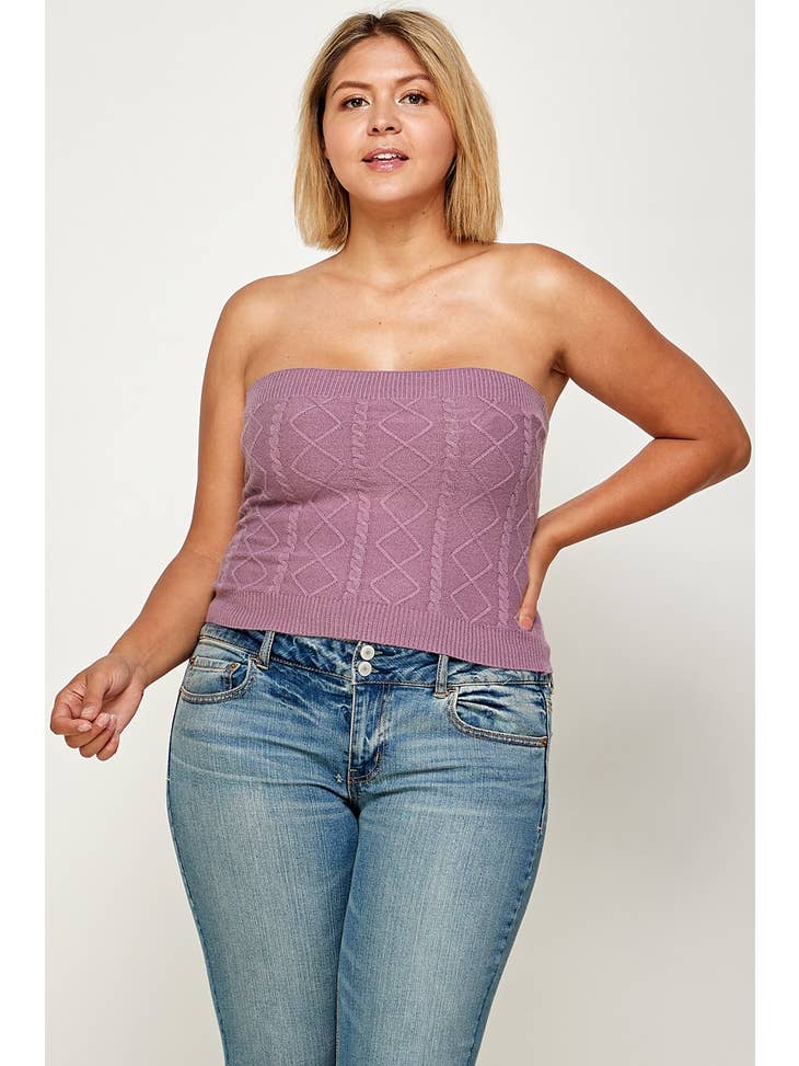 Cable knit 2025 tube top
