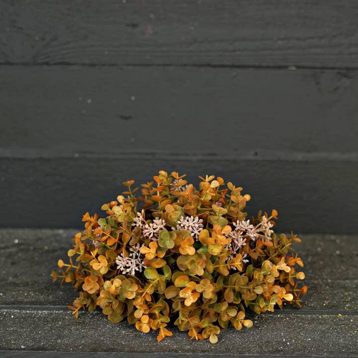 Impressive Enterprises, Inc. - Wholesale Artificial Flowers - 530106- Half Sphere-12inDx6inH-Fall Mix Seeded Eucalyptus-4