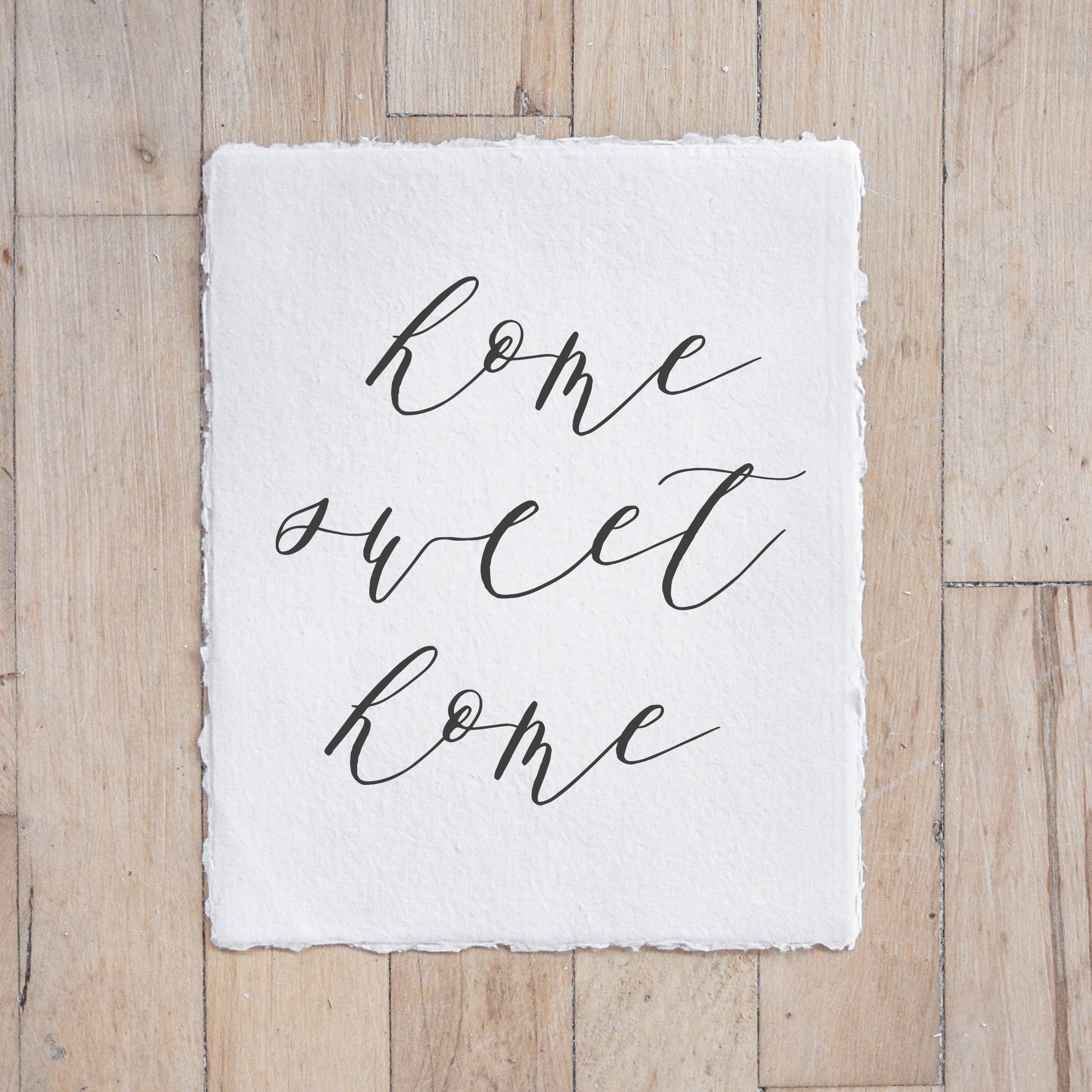 DWELL Home Shoppe - Vente Affiche d'art - Home Sweet Home Impression de calligraphie1