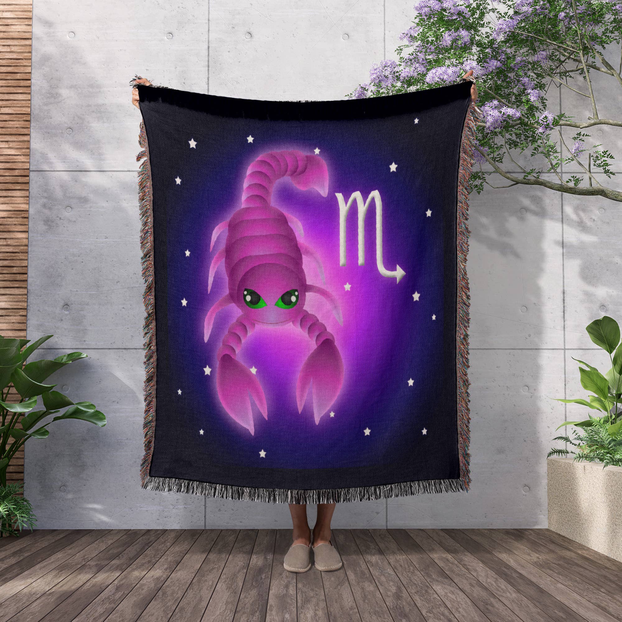 3dRose - Wholesale Throw Blanket - 3dRose, Cute Astrology Scorpio Zodiac Sign Scorpion, Blanket2