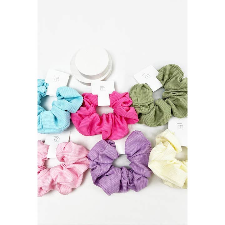 MIX COLOR Waffle Textured Soft Scrunchies for wholesale on Faire