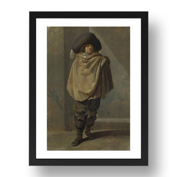 Pieter Quast: En stående mand, plakat i 17x13" (A3) ramme for engroshandel hos PERIOD PRINTS