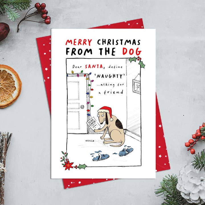 Dal cane - Definisci birichino - Biglietto di auguri per la vendita all'ingrosso da parte di Dandelion Stationery