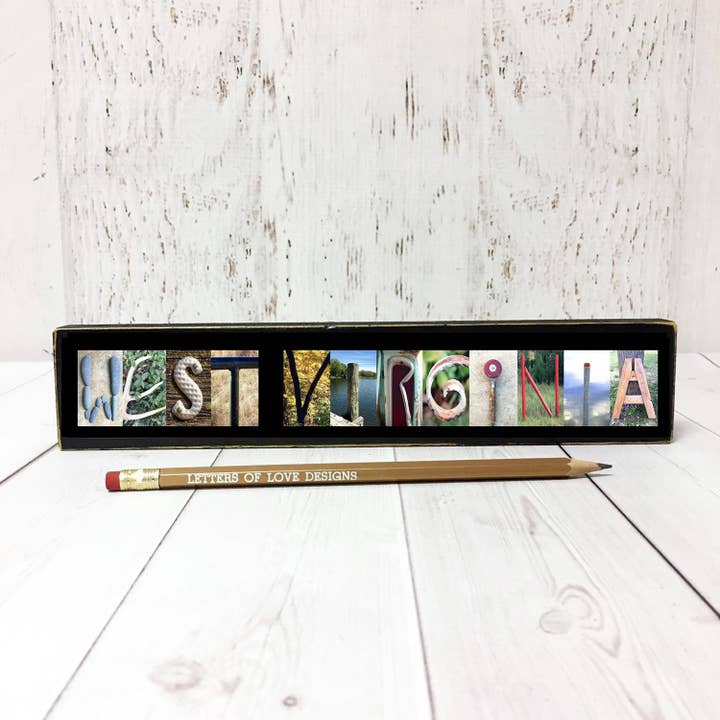 West Virginia Gift, State Sign, Handmade Souvenir Decor for wholesale by Letters Of Love Designs
