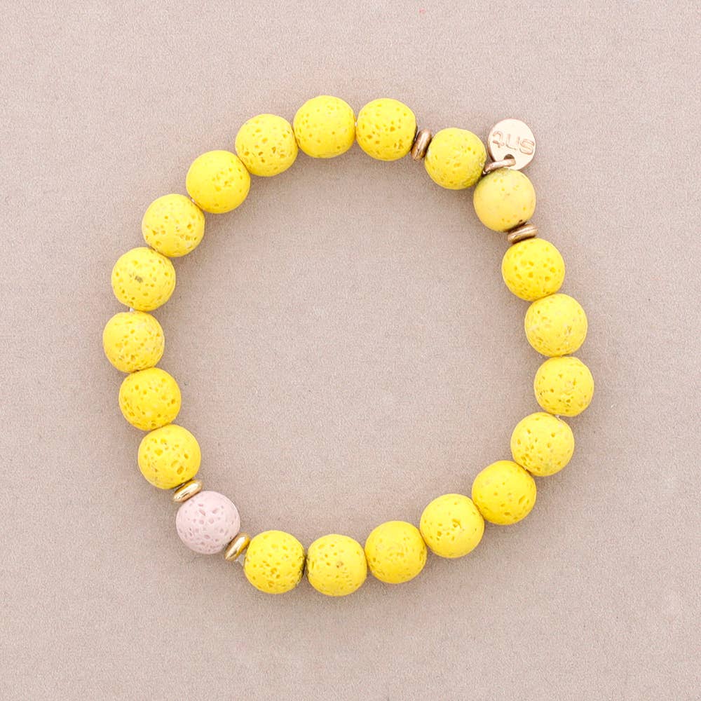 Sonata - Vente Bracelet de perles - Bracelet élastique avec boules d'imitation de pierres de lave7