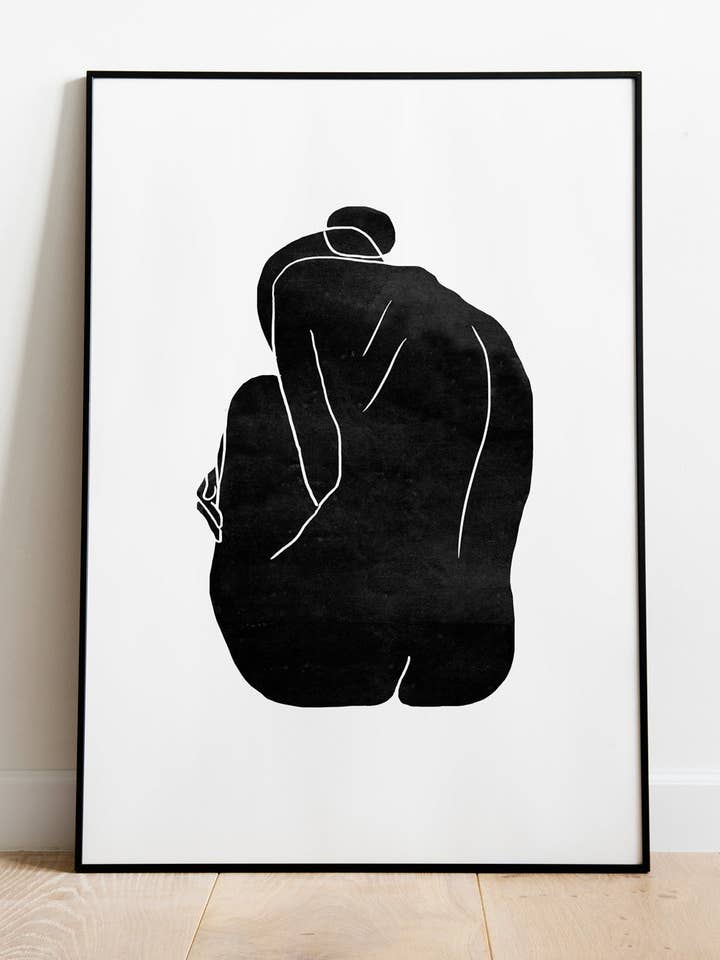 Girl Sitting - Sérigraphie en édition limitée - Taille A2 pour la vente par Angela Britton