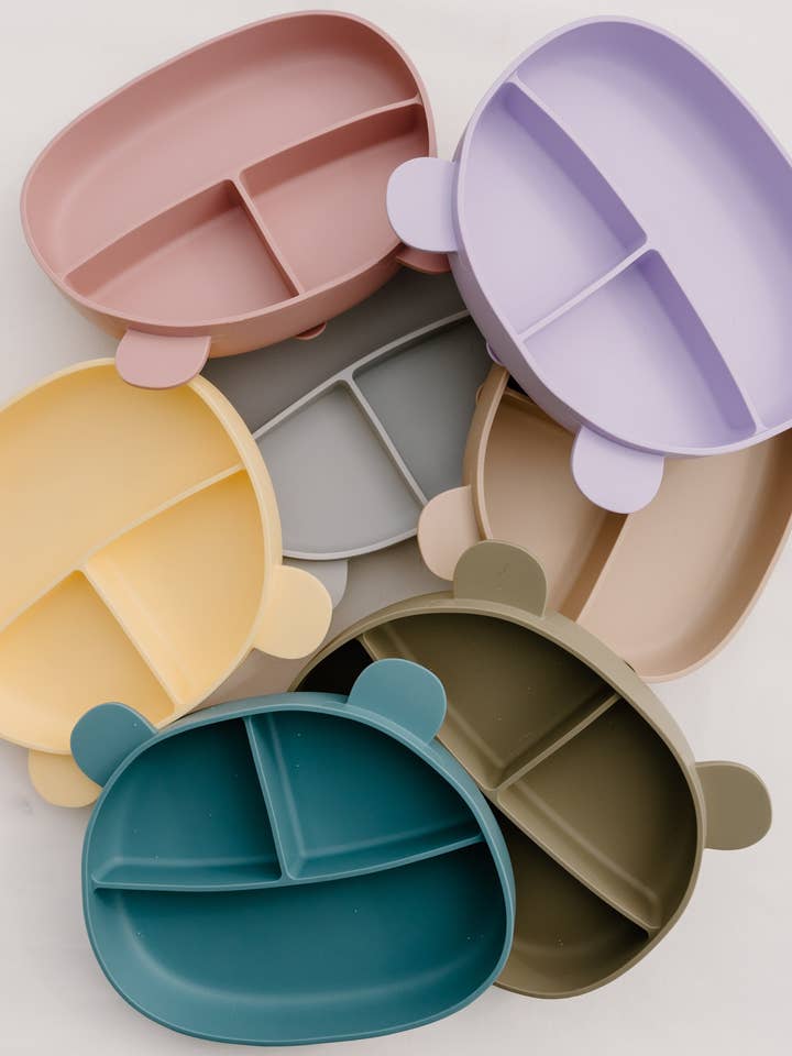 Silicone Bear Plate for wholesale by Peaks & Valleys Baby