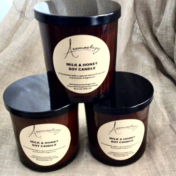 Vela de soja con leche y miel para venta al por mayor de Aromaology