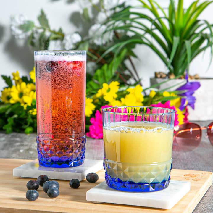 Rinkit Ltd – Großhandel Cocktail-/Schnapsglas – Bormioli Rocco America 20er Wasserglas, 370 ml, Blau