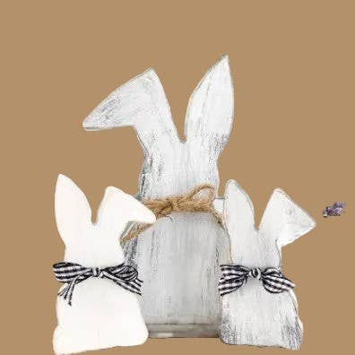 Farmhouse Wooden Bunnies - Set Of 3 - Tiered Tray Decor for wholesale by Windsor Lane Handmade Decor & More