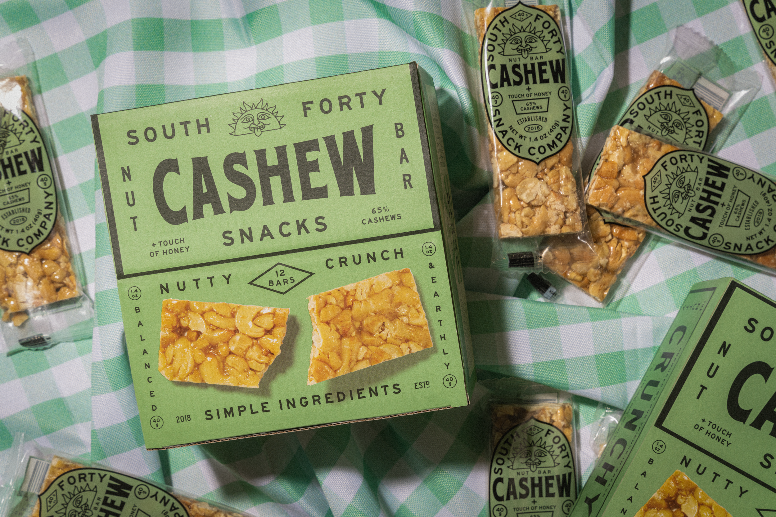 SOUTH FORTY SNACKS COMPANY - Wholesale Snack Bar - 12-Pack, Cashew Crunchy Nut Bar ($1.95 per unit)3