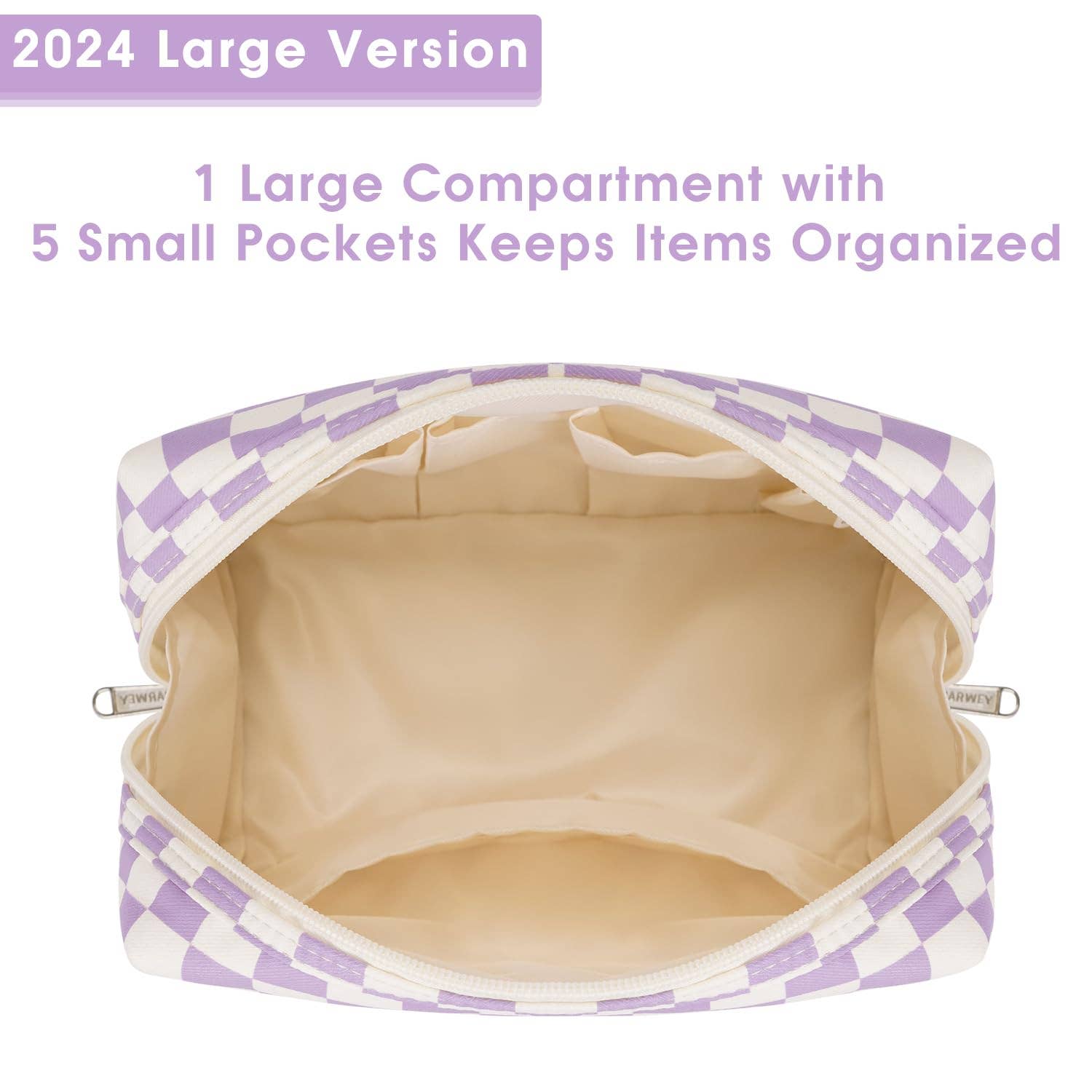 wandf - Wholesale Makeup/Cosmetic Bag - Checkered Makeup Bag Travel Cosmetic Bag Organizer Toiletry51