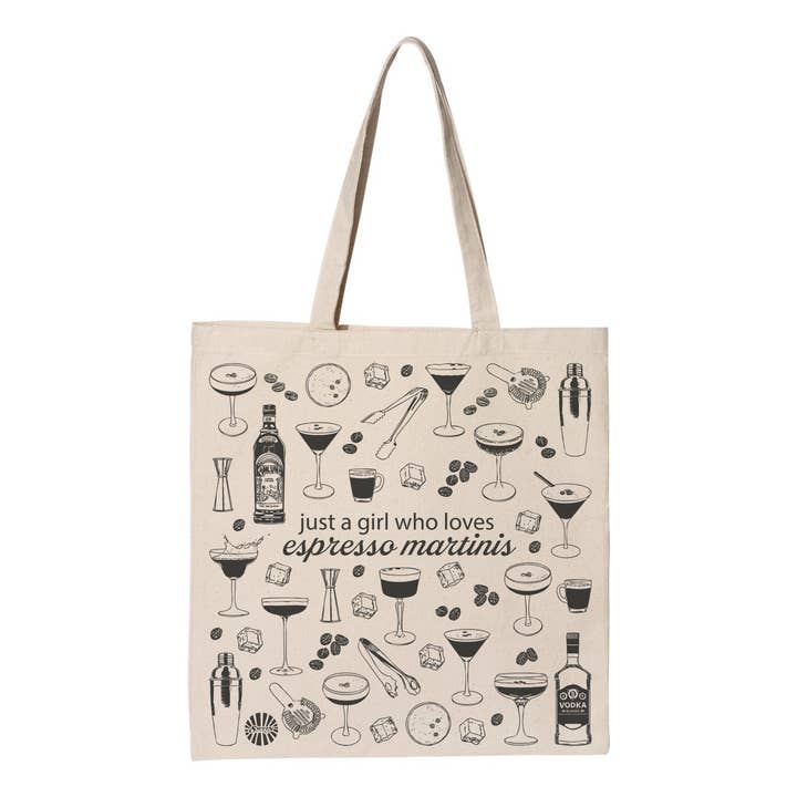 Sween Shop - Wholesale Tote Bag - Women's - Espresso Martini Cocktail Tote Bag for Coffee Lover Gift