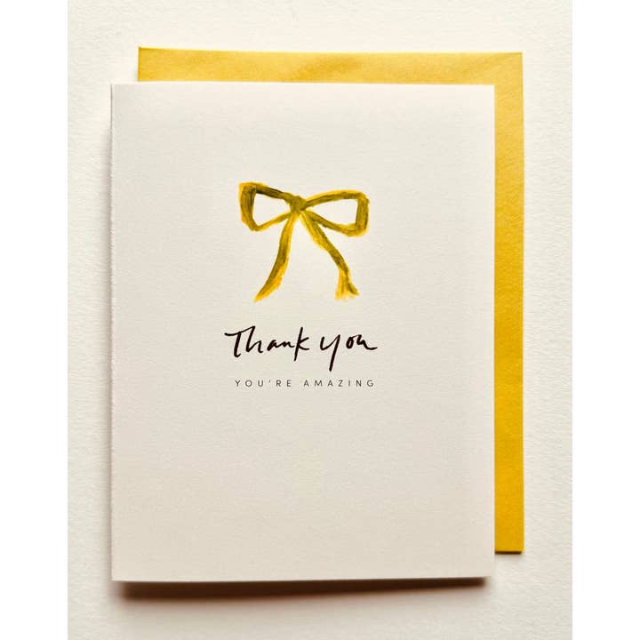 Sweet Julie Marie - Vendita all'ingrosso Biglietti di ringraziamento - Biglietti di ringraziamento Bow You're Amazing Velvet Chartreuse