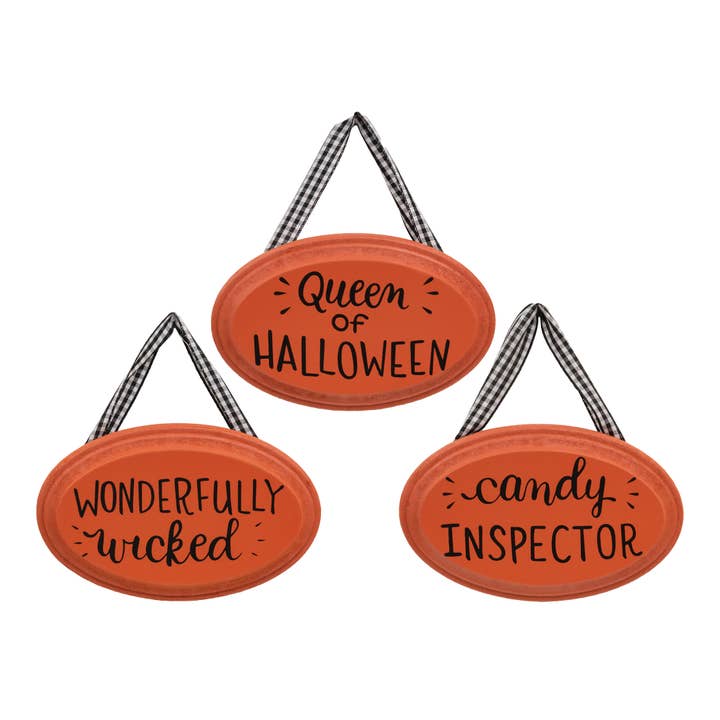 Queen of Halloween Ornament, 3 Assorted for wholesale by The Hearthside Collection