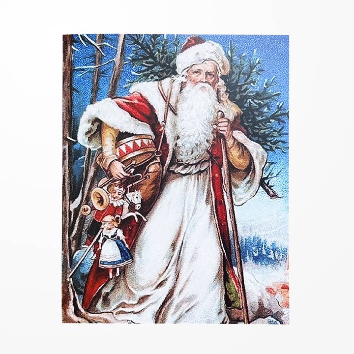 Victorian Era Christmas Card, Father Christmas with Gifts for wholesale by Mythril Made