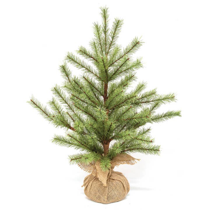 Bristle Country Pine Tree i jute base, 24" for engroshandel hos CWI Gifts