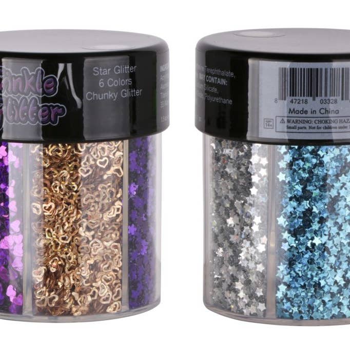 80202 - stars glitter oval bottle 3 mm - 6 colors for wholesale by Western Fashion