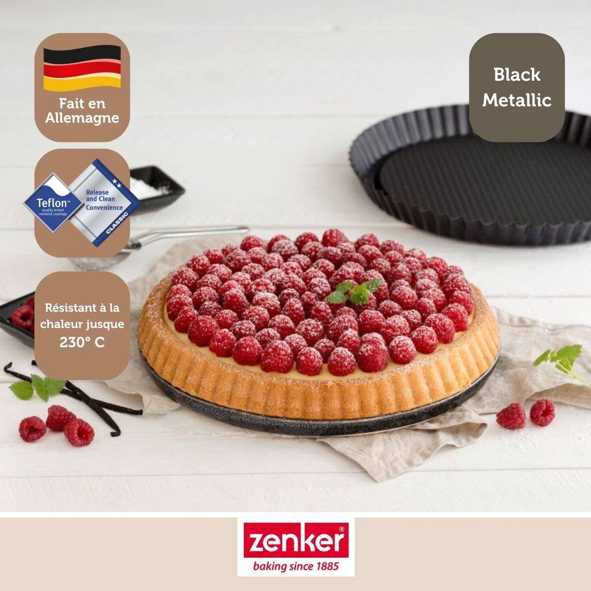 Zenker - Venta al por mayor Platos de repostería - Molde para tarta invertida metálico negro Zenker de 30 cm6