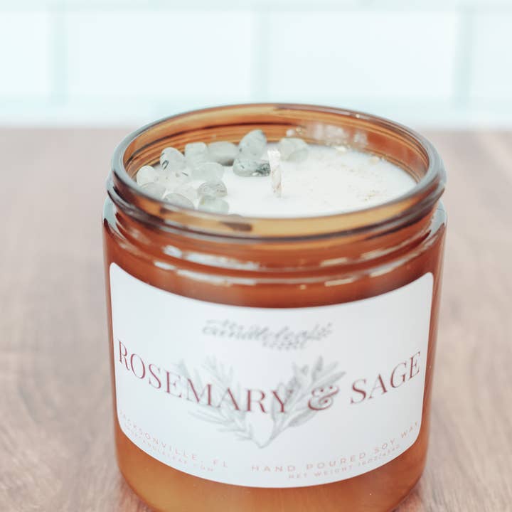 Rosemary Sage Amber Jar Candle for wholesale by Candleleaf