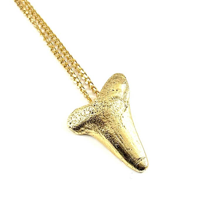 Crunchy Diva Designs - Wholesale Pendant/Charm Necklace - Organic Casting Collection - Small Megalodon Shark Tooth Nec2
