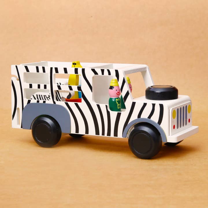 Mr. Ellie Pooh - Wholesale Wood Toy - Kids - Wooden Safari Truck with Animals1