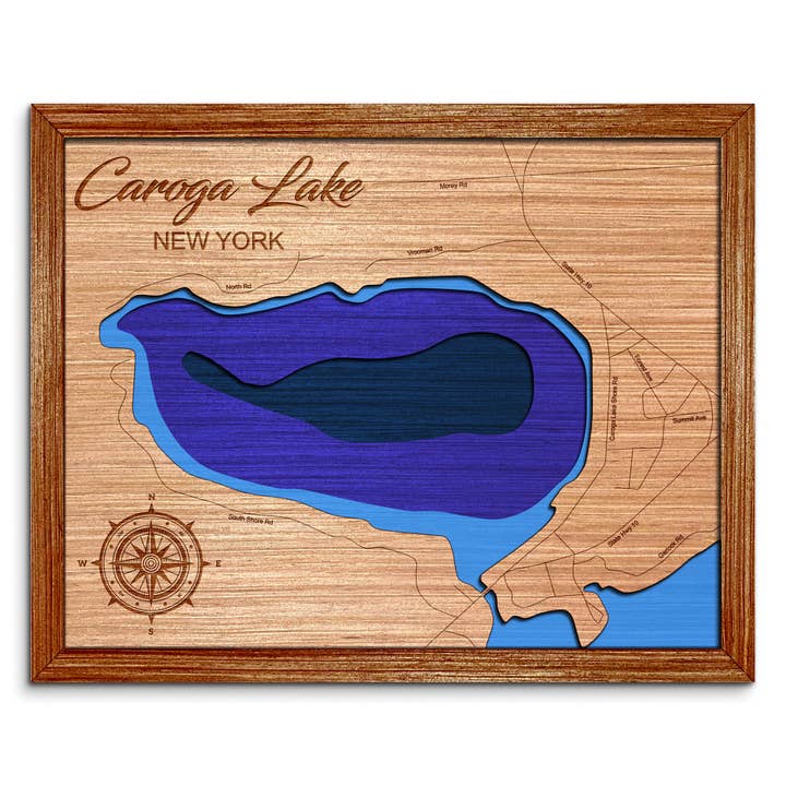 West Caroga Lake, NY Depth Map Home & Wall Decor for wholesale by Premier Gifts and More