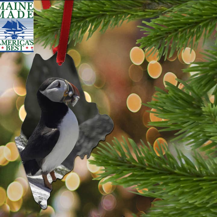 Puffin ornaments | Cath of the day | Made in Maine for wholesale by FlutterThatShutter