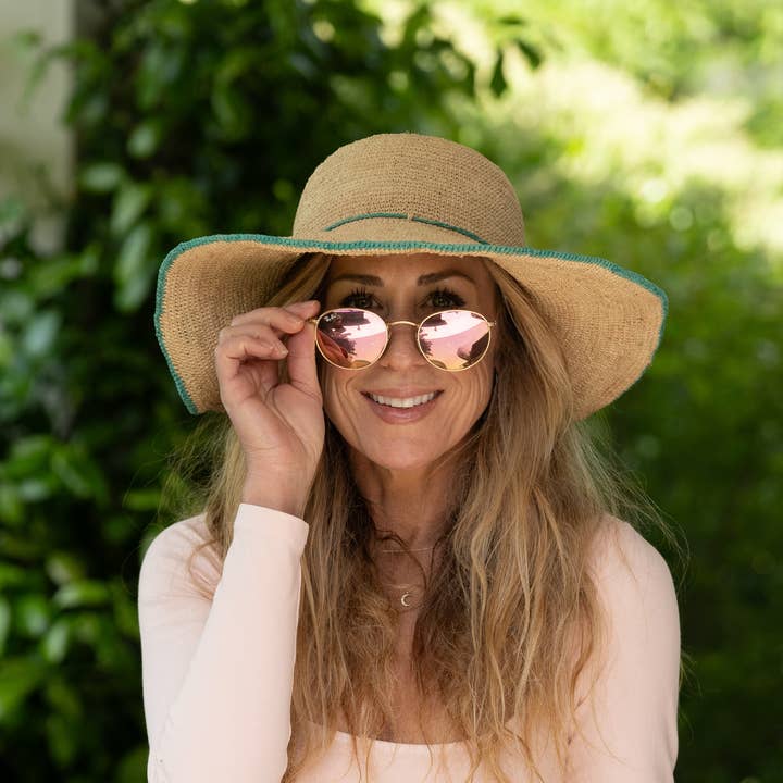 Shebobo - Wholesale Straw Hat - Women's - Rachel 4" Brim Crochet Straw Sun Hats with Colored Edge14