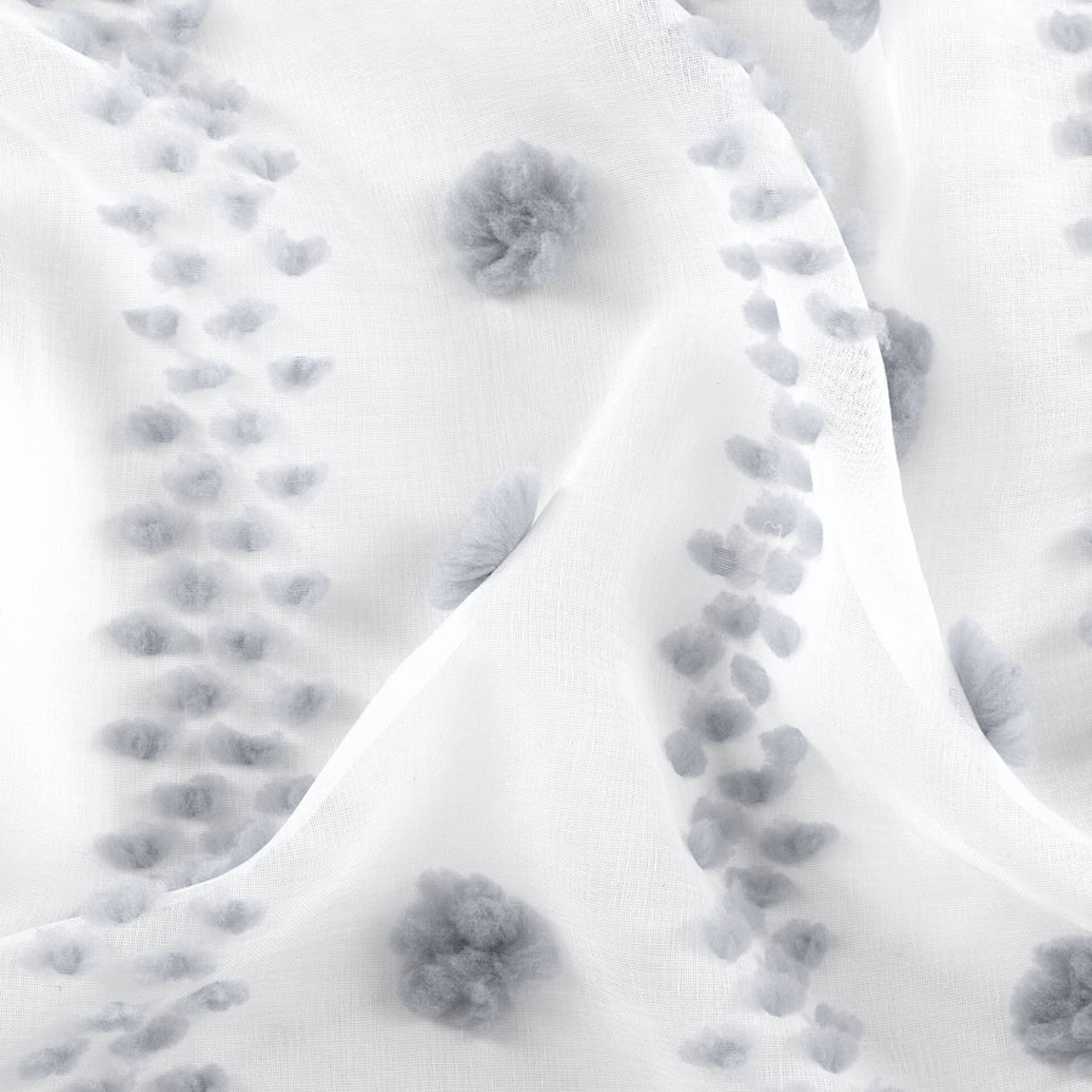 Dainty Home - Vente Rideaux de douche - Rideau de douche texturé en lin Cloud avec soufflets en forme de nuage, gris4