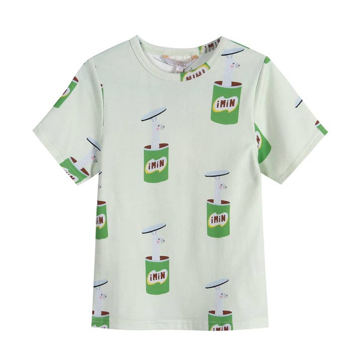 t-shirt met korte mouwen Groene Lama voor wholesale door iMiN Kids