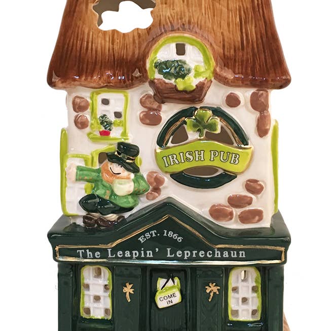 Irish Pub Candle House for wholesale by Blue Sky Clayworks